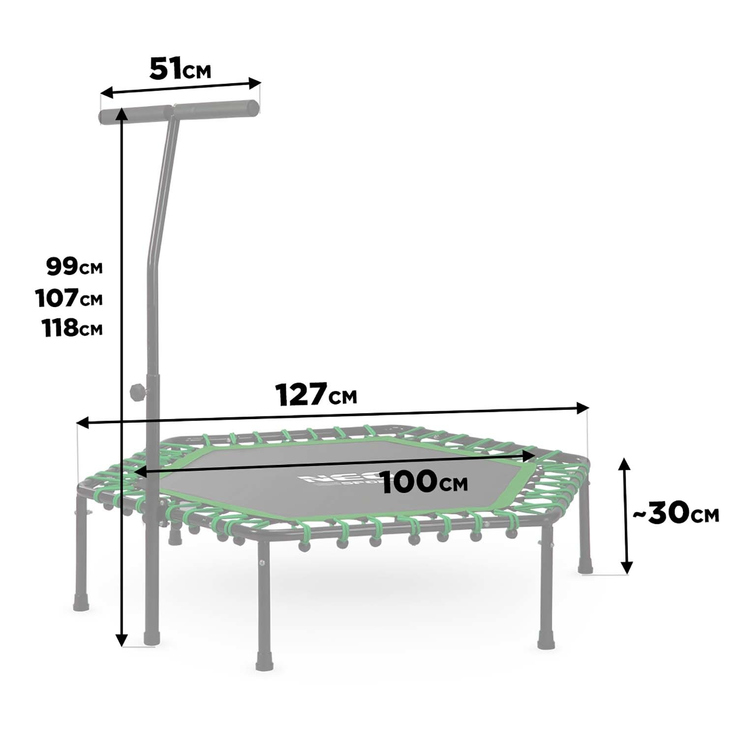 Fitness trampoline - Groen - 127 cm