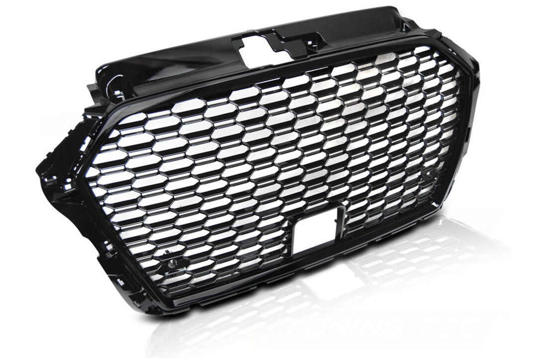 Grill geschikt voor AUDI A3/S3 (8V) vanaf 2017 hatchback/sedan/cabrio - glans zwart