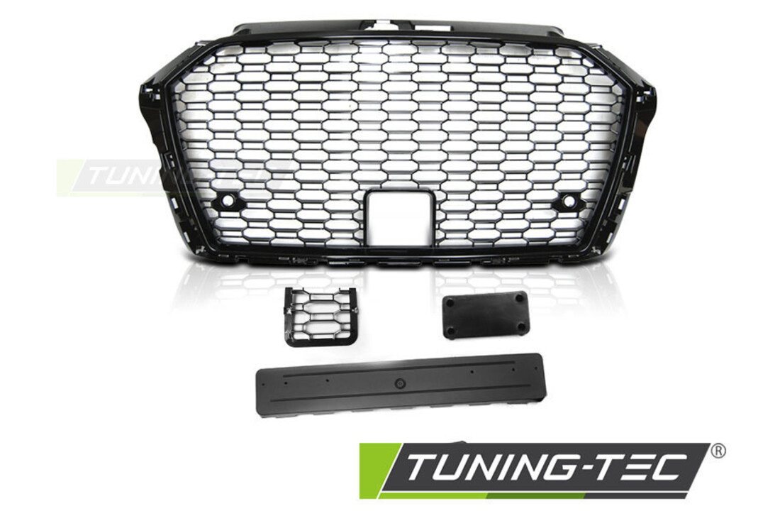 Grill geschikt voor AUDI A3/S3 (8V) vanaf 2017 hatchback/sedan/cabrio - glans zwart