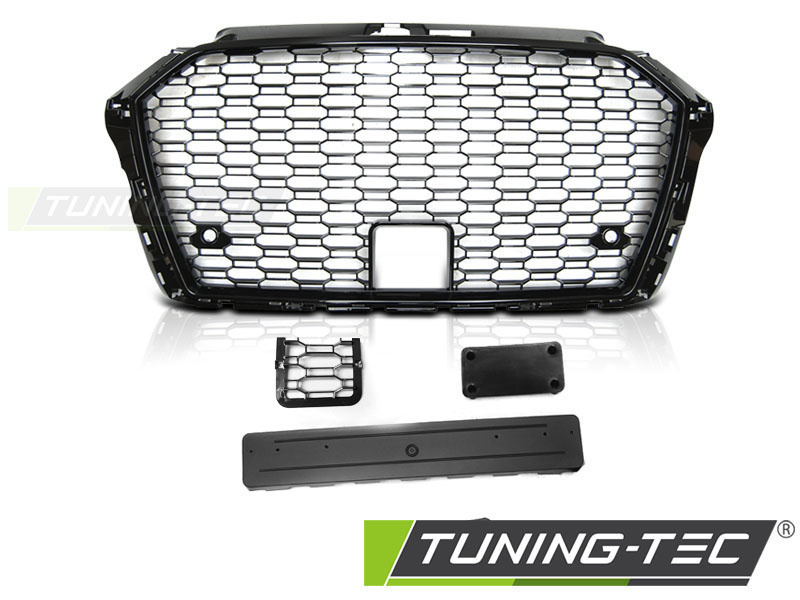 Grill voor AUDI A3/S3 (8V) vanaf 2017 hatchback/sedan/cabrio - glans zwart