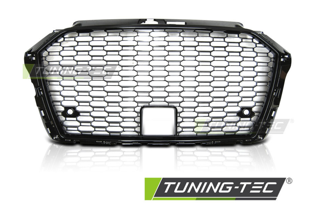 Grill geschikt voor AUDI A3/S3 (8V) vanaf 2017 hatchback/sedan/cabrio - glans zwart