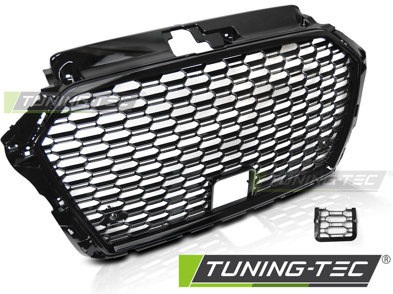 Grill voor AUDI A3/S3 (8V) vanaf 2017 hatchback/sedan/cabrio - glans zwart