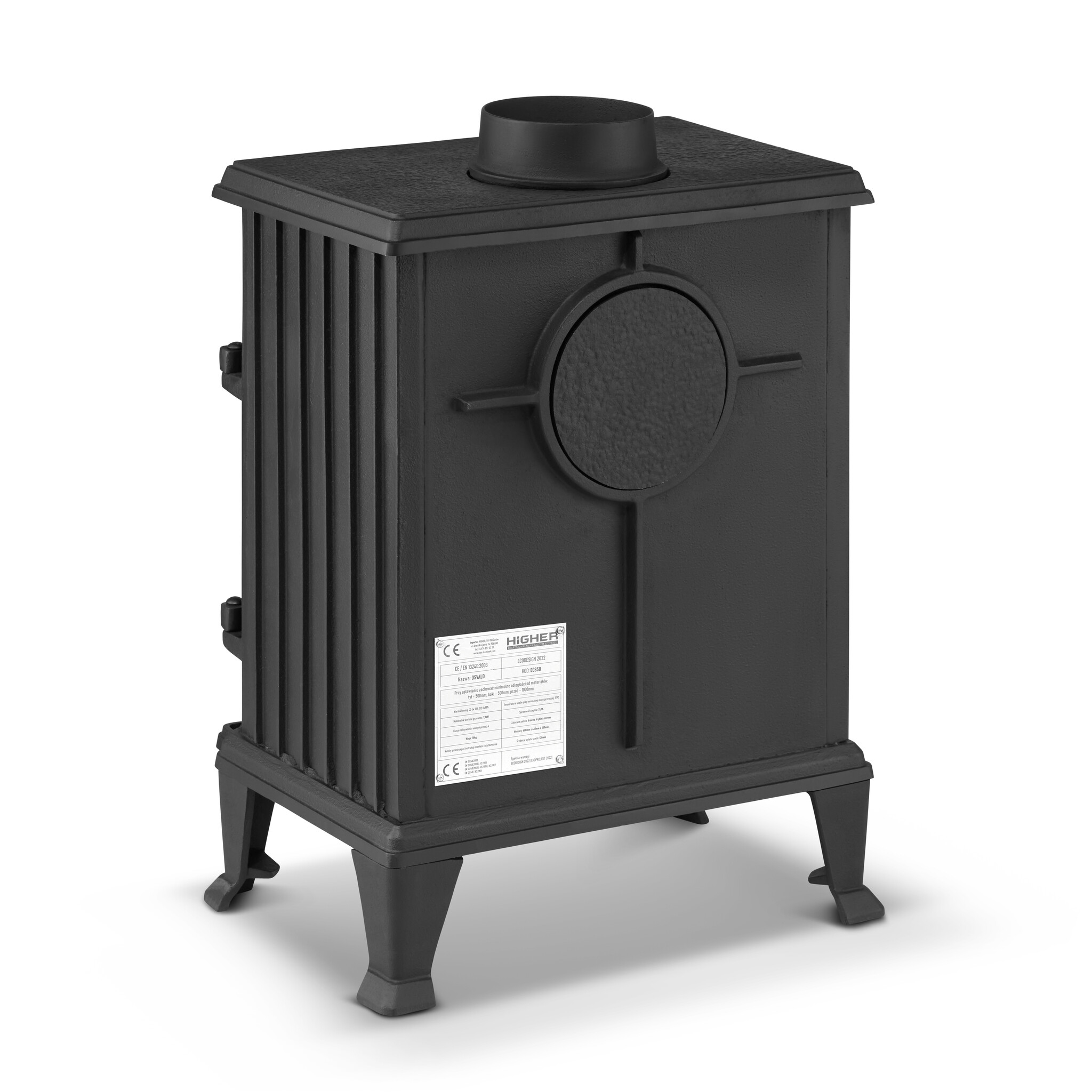 Houtkachel OSVALD - retro - gietijzer - 6kw - energieklasse A+