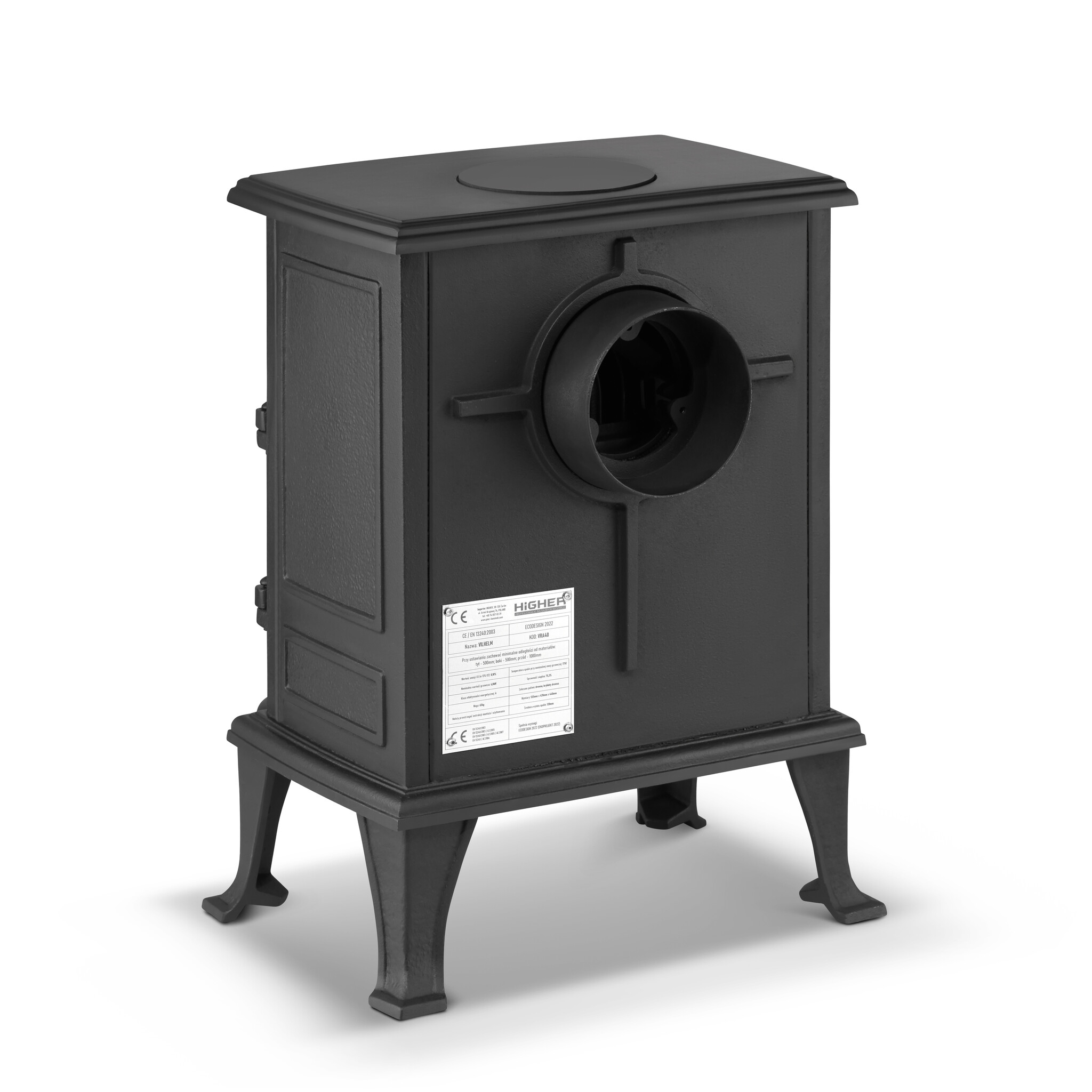 Houtkachel VILHELM - retro - gietijzer - 5kw - energieklasse A+