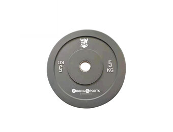 Bumper plates - rubberen halterschijf - 5 kg - Ø 45cm - grijs