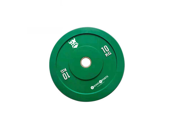 Bumper plates - rubberen halterschijf - 10 kg - Ø 45cm - groen