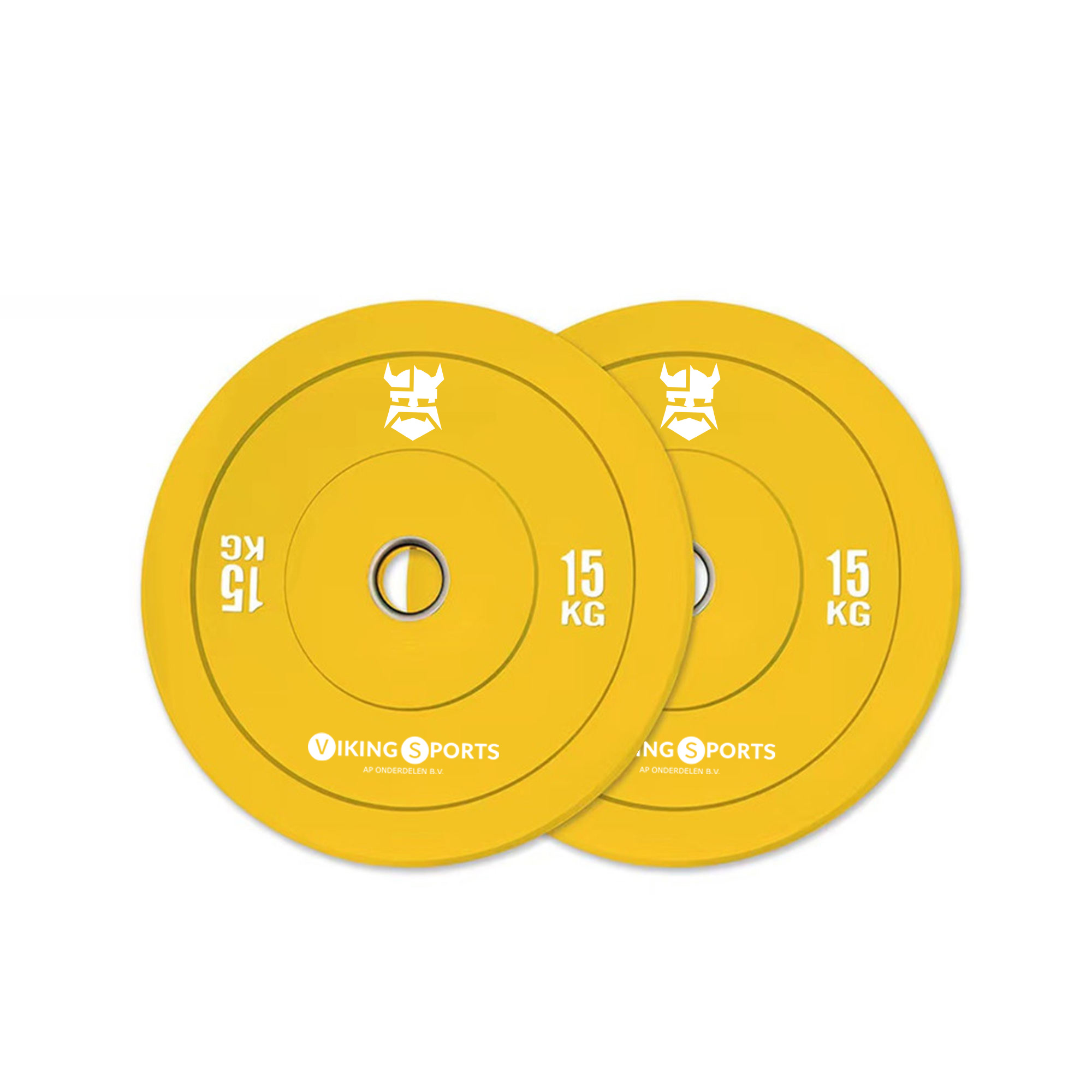 Bumper plates - rubberen halterschijf - 15 kg - Ø 45cm - geel
