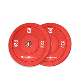 Bumper plates - rubberen halterschijf - 25 kg - Ø 45cm - rood