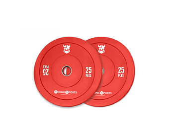 Bumper plates - rubberen halterschijf - 25 kg - Ø 45cm - rood