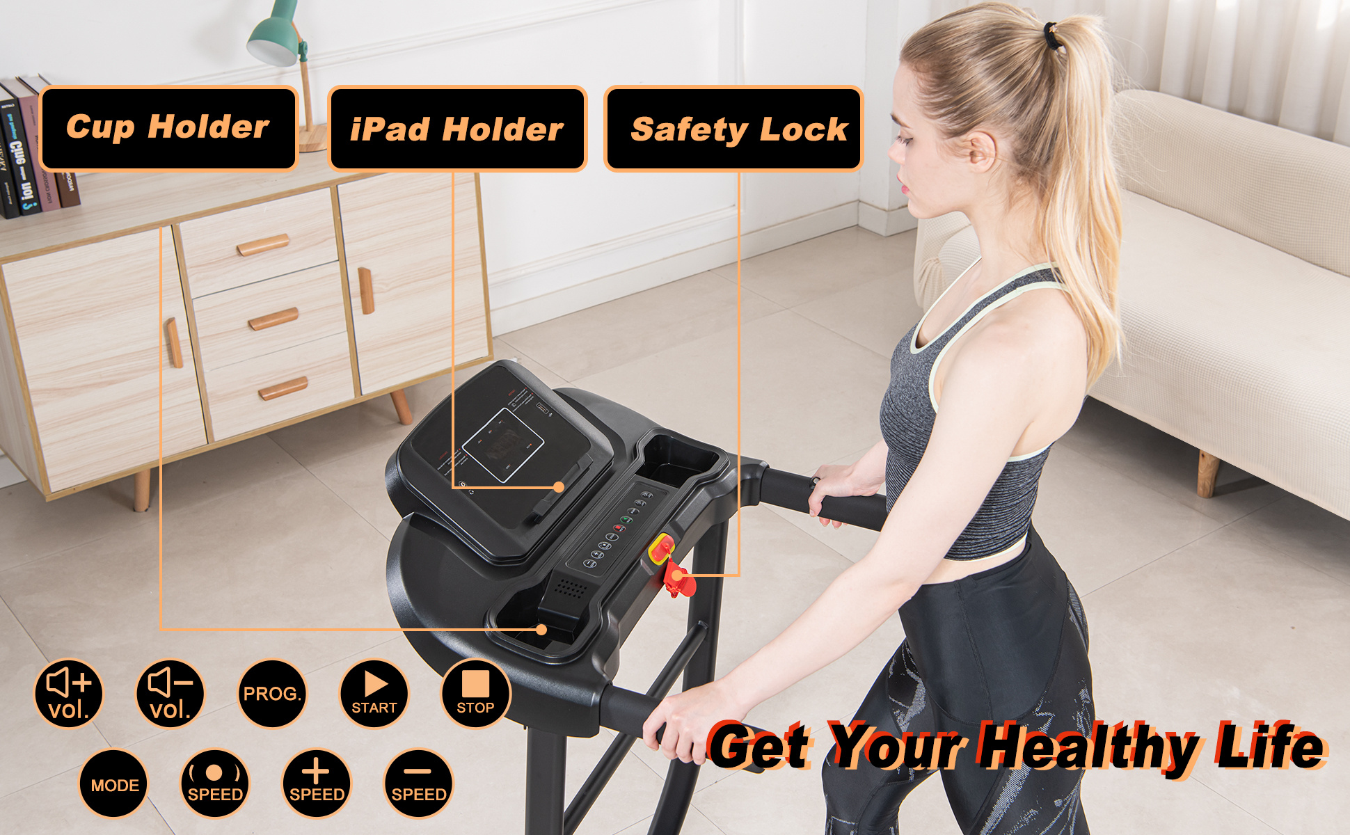 Loopband voor thuis - inklapbaar - tot 10km/u - met bluetooth