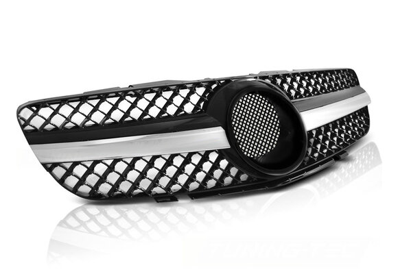 Grill MERCEDES SL R230 01-06 CL63 STIJL ZWART CHROOM