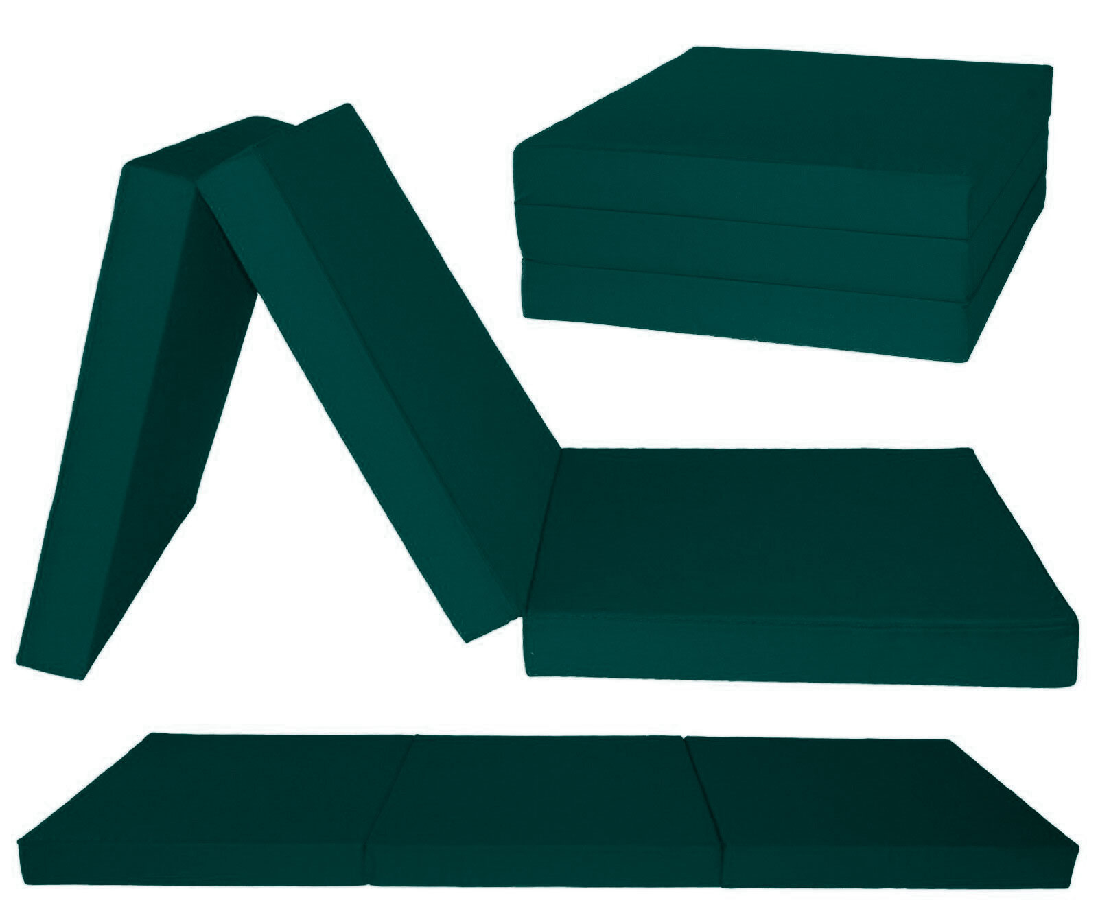 Logeermatras extra dik - groen - camping matras - reismatras - opvouwbaar matras - 195 x 80 x 15