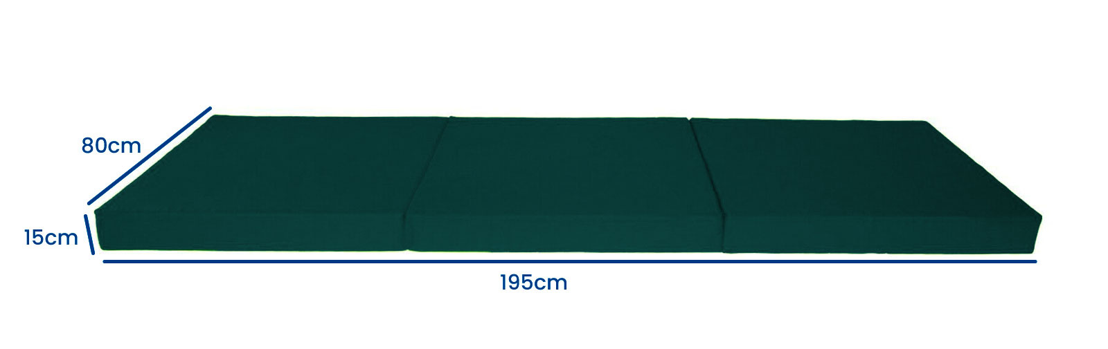 Logeermatras extra dik - groen - camping matras - reismatras - opvouwbaar matras - 195 x 80 x 15