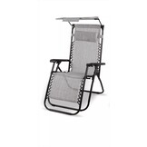Ligstoel Zero Gravity - met zonnedak - grijs