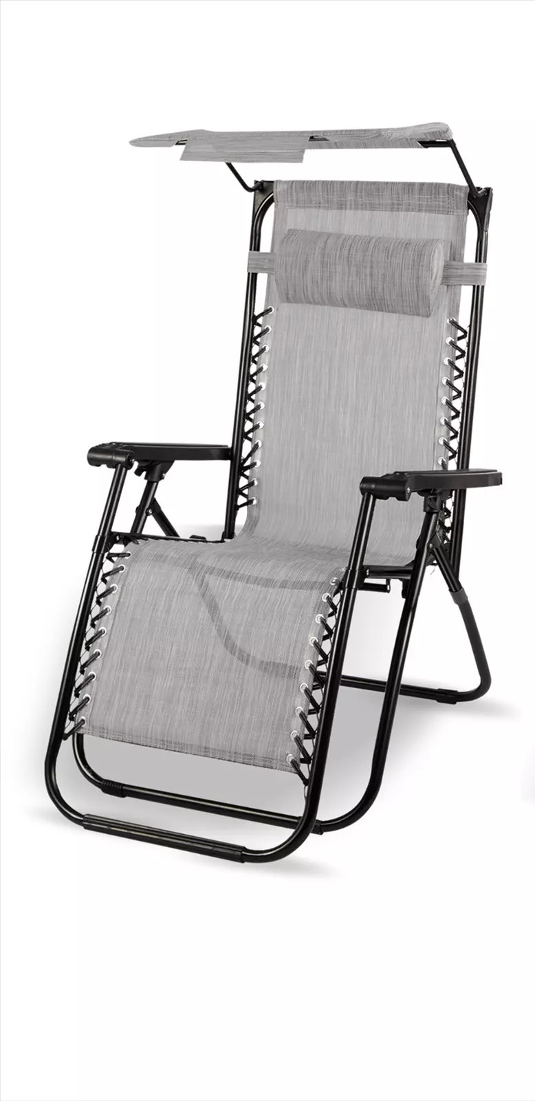 Ligstoel Zero Gravity - met zonnedak - grijs