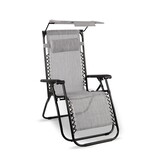 Ligstoel Zero Gravity - met zonnedak - grijs