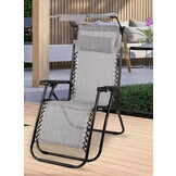 Ligstoel Zero Gravity - met zonnedak - grijs