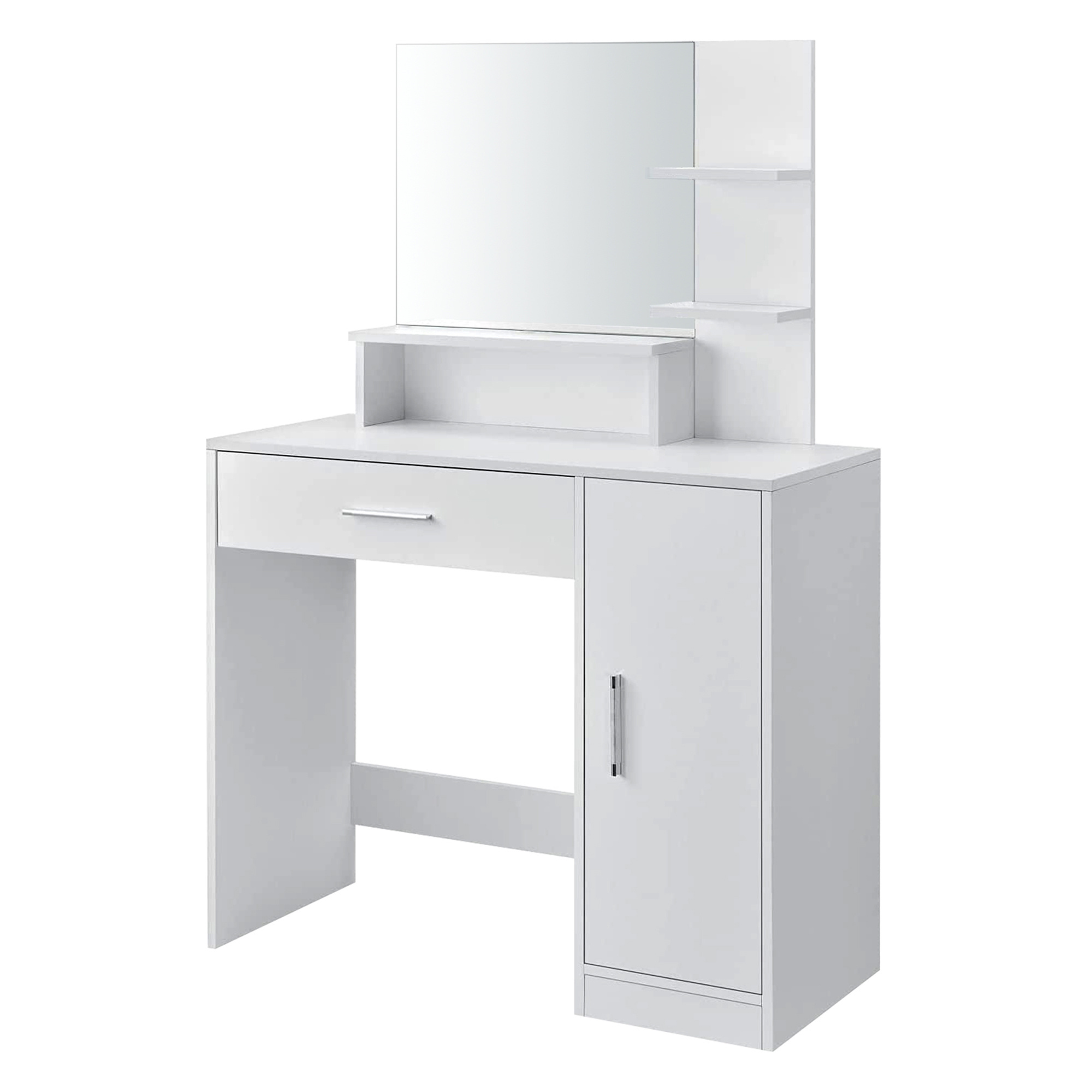 Kaptafel - make up tafel - met spiegel - 90x38x137,5 cm - wit