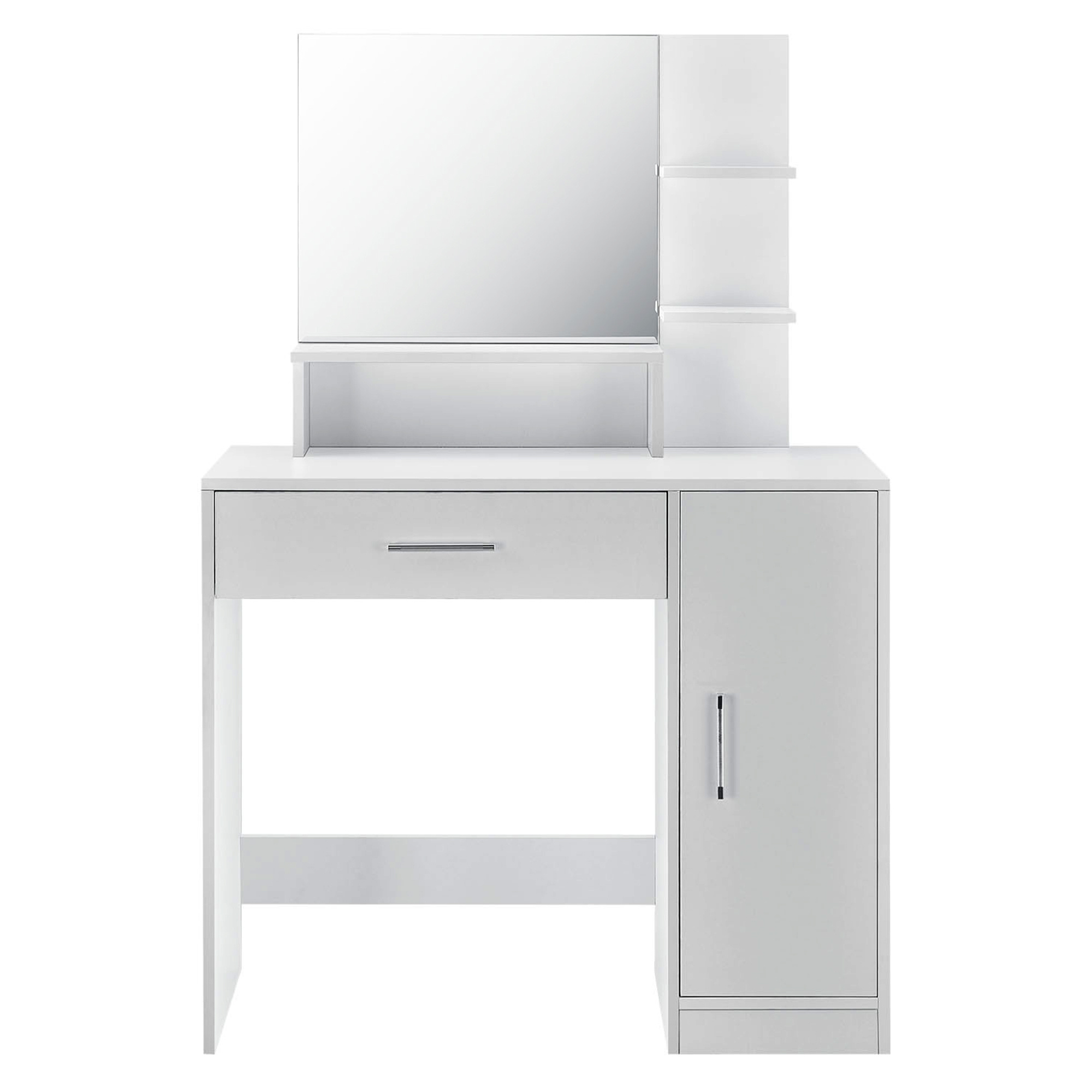 Kaptafel - make up tafel - met spiegel - 90x38x137,5 cm - wit