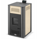 Pelletkachel cv - 17 kW - 30kg pellettank - creme zwart