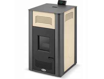 Pelletkachel cv - 17 kW - 30kg pellettank - creme zwart