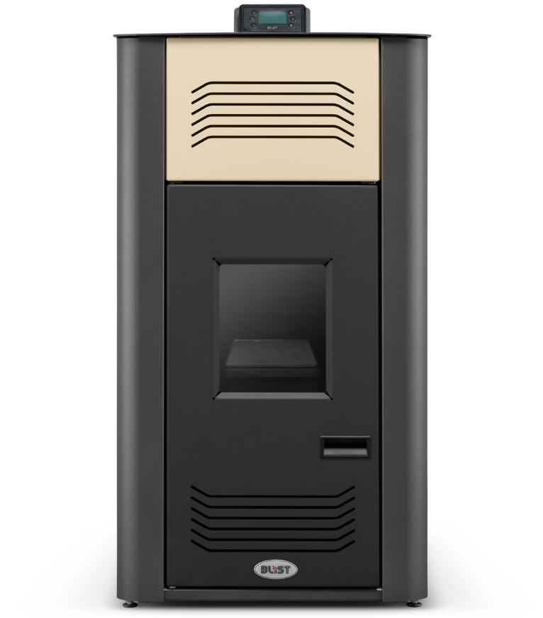 Pelletkachel cv - 17 kW - 30kg pellettank - creme zwart