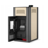 Pelletkachel cv - 17 kW - 30kg pellettank - creme zwart