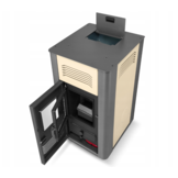 Pelletkachel cv - 17 kW - 30kg pellettank - creme zwart