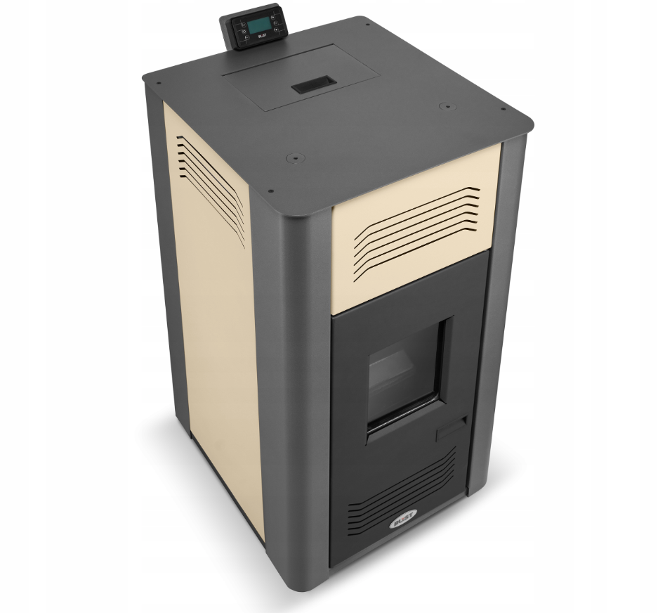 Pelletkachel cv - 17 kW - 30kg pellettank - creme zwart