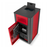 Pelletkachel cv - 17 kW - 30kg pellettank - rood zwart
