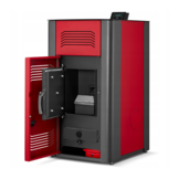 Pelletkachel cv - 17 kW - 30kg pellettank - rood zwart