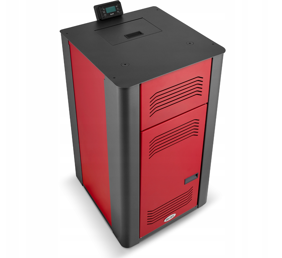 Pelletkachel cv - 17 kW - 30kg pellettank - rood zwart