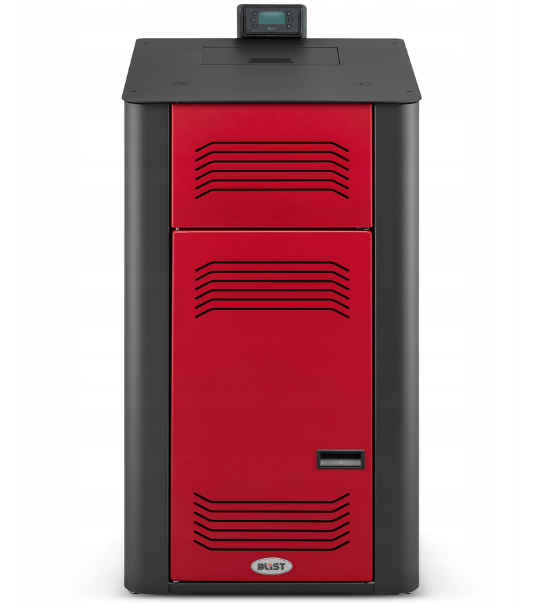 Pelletkachel cv - 17 kW - 30kg pellettank - rood zwart