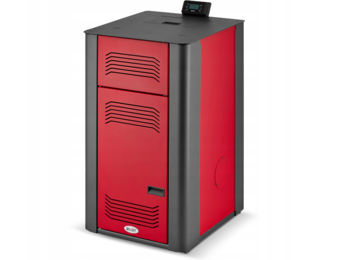 Pelletkachel cv - 17 kW - 30kg pellettank - rood zwart