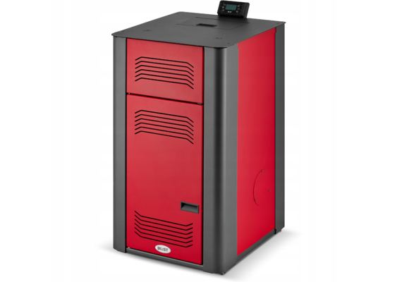 Pelletkachel cv - 17 kW - 30kg pellettank - rood zwart