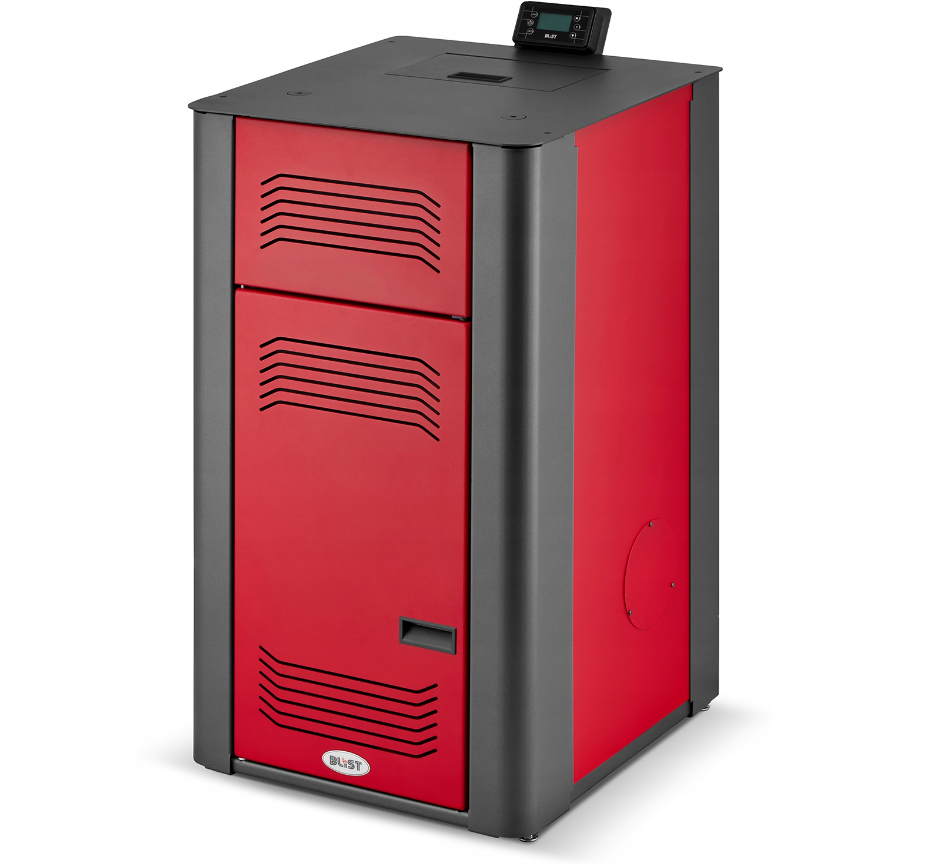 Pelletkachel cv - 17 kW - 30kg pellettank - rood zwart