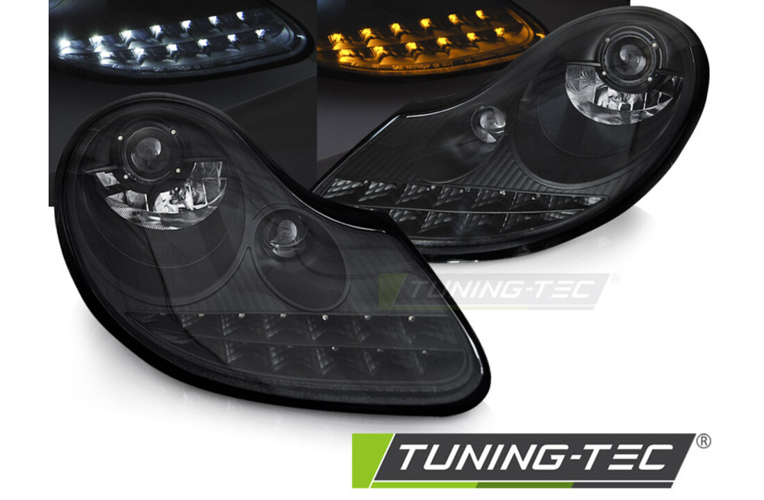 Koplampen geschikt voor PORSCHE BOXSTER/911/996 (1996-2004) - mat zwart