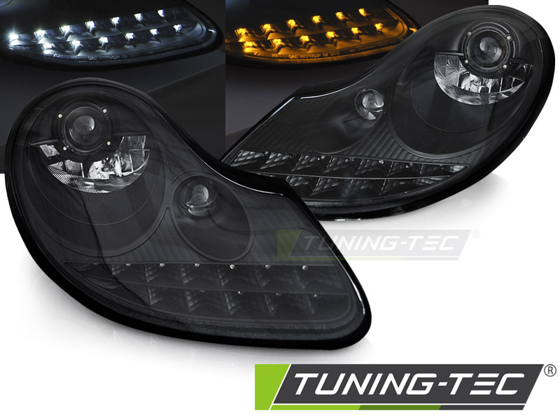 Koplampen geschikt voor PORSCHE BOXSTER/911/996 (1996-2004) - mat zwart