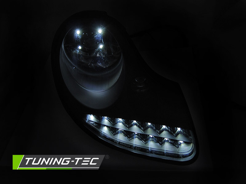 Koplampen geschikt voor PORSCHE BOXSTER/911/996 (1996-2004) - mat zwart