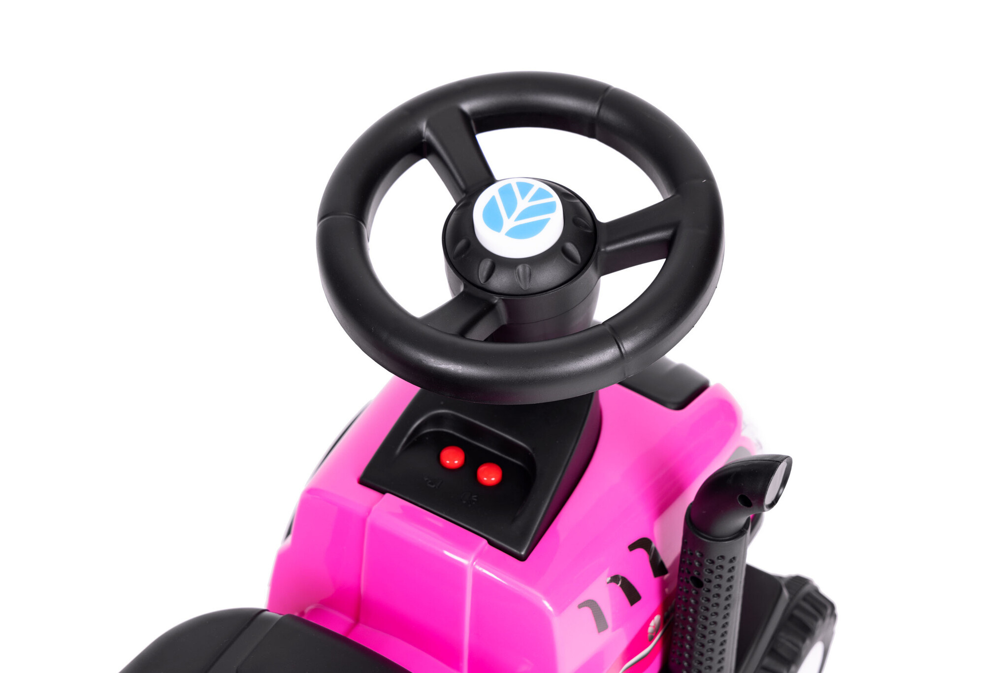 Speelgoed tractor - met aanhangwagen - interactief stuur - roze