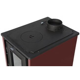 Houtkachel met verwarmingsplaat - 10kW - gietijzer - bordeaux