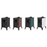 Houtkachel met verwarmingsplaat - 10kW - gietijzer - groen