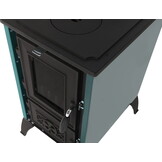 Houtkachel met verwarmingsplaat - 10kW - gietijzer - zwart