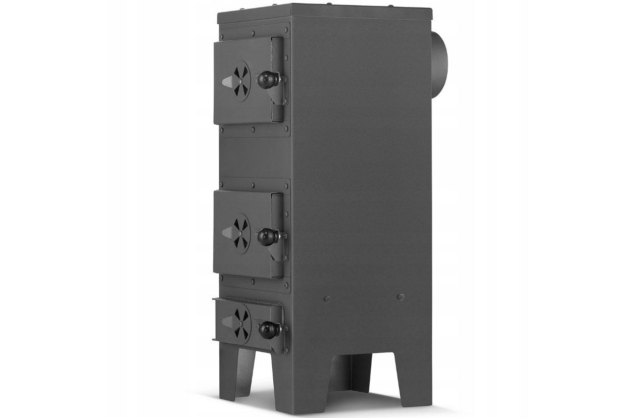 Houtkachel JANUSZ - met verwarmingsplaat en oven - 7kW - zwart