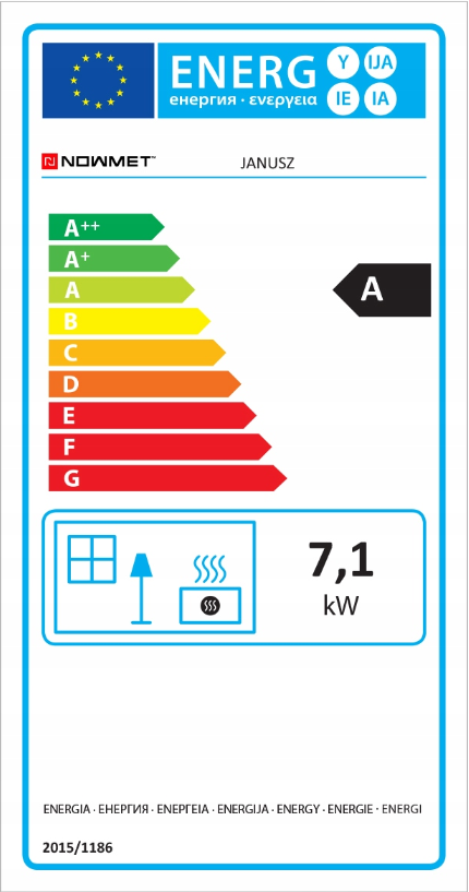 Houtkachel JANUSZ - met verwarmingsplaat en oven - 7kW - zwart
