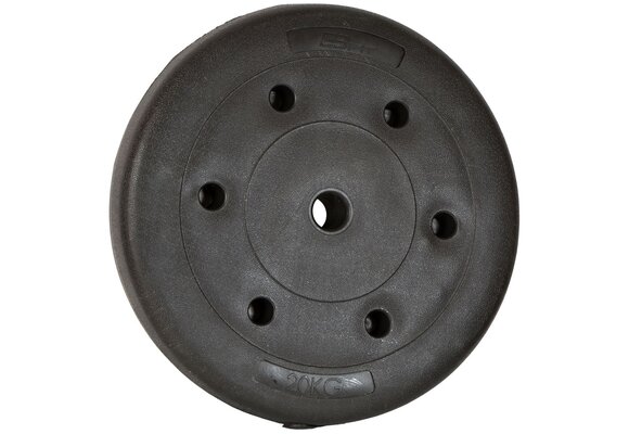 Halterschijf 20 kg - zwart - met beton - 26,5 mm stang diameter