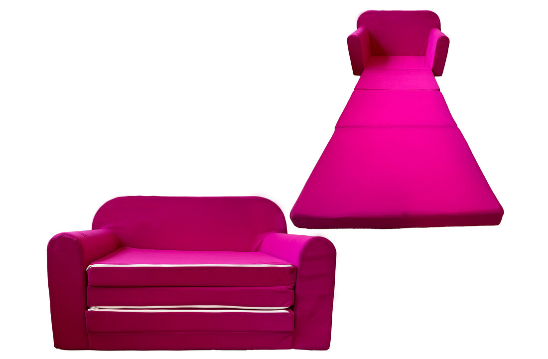 Kinderbankje - slaapbank voor kinderkamer - 170x100cm - roze
