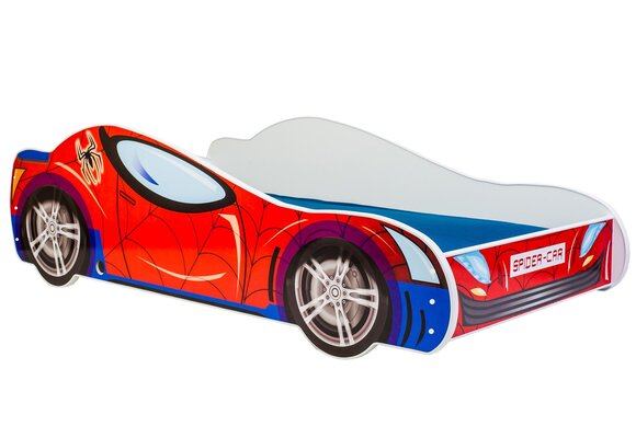 Kinderbed - Spiderman auto bed - 160x80 cm - incl. matras