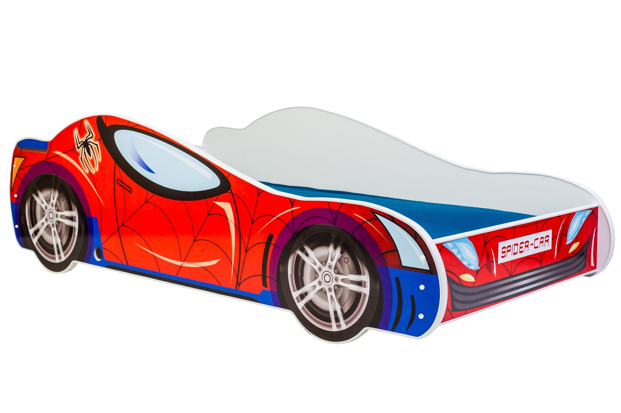 Kinderbed - Spiderman auto bed - 160x80 cm - incl. matras