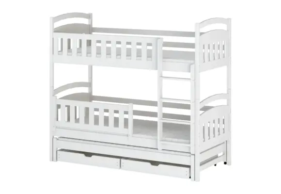 Stapelbed BLANKA - 90x200cm - 3 persoons - wit